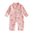 Pijamas mlpeerw Baby Girl Newborn, macacão com laço de manga comprida Pijamas mlpeerw Baby Girl Newborn, macacão com laço de manga comprida