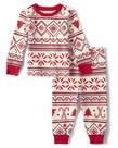 Pijamas navideñas de algodón para bebé de The Children's Place en rojo