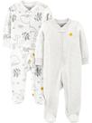 Pijamas para bebês Simple Joys com zíper bidirecional Thermal Sleep Play