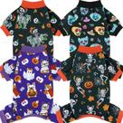 Pijamas para cães XPUDAC, pacote com 4, Halloween, pequeno e médio