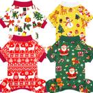 Pijamas para cães XPUDAC, pacote com 4 padrões de Natal, GG
