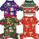 Pijamas para Perros XPUDAC para Perros Pequeños Ropa Navideña 4 Piezas