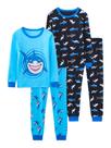 Pijamas Vopawetty Boys, 4 peças, algodão, Natal e Halloween