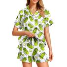 Pijamas WELLINZER Funny Pickle Cucumber Satin Silk para mulheres Pijamas WELLINZER Funny Pickle Cucumber Satin Silk para mulheres