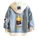 pikachu pack cool anime bonito anime moda jaqueta jeans