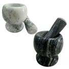 Pilão com Almofariz Mármore 10,5cm Temperos e Ervas Cor:Branco