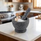 Pilão de Cozinha para Triturar Alho Ervas Especiarias Cabo Confortável Peça Utilitária com 17,5cm