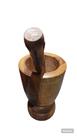 Pilão de Madeira Artesanal Natural Decoração 23 Cm