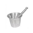 Pilão Socador de Alho Médio 600ml Almofariz Alumínio 10x13cm