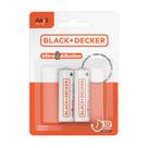 Pilha AA LR6 Black + Decker Alcalina Kit 2 Unidades