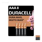 Pilha Aaa Duracell Alcalina Pack 8 Unidades Pequena Palito Controle Remoto Mouse Teclado Lanterna