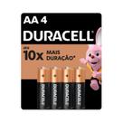 Pilha Alcalina AA Duracell Com 4 Unidades