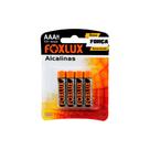 Pilha Alcalina AAA Foxlux 1,5 V Original Cartelas 4 Unidades - NENHUMA - Unico REF:Pilha AAA Foxlux 4 Unid. COD:7898586 Pilha Alcalina AAA Foxlux 1,5 V Original Cartelas 4 Unidades - NENHUMA - Unico REF:Pilha AAA Foxlux 4 Unid. COD:7898586