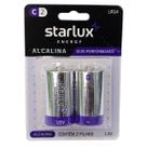 Pilha Alcalina C Starlux 1,5V com 2 Unidades