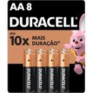Pilha Alcalina Duracell AA cartela com 8UN Pilha Alcalina Duracell AA cartela com 8UN