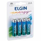 Pilha Alcalina ELGIN AA 1.5V Blister com 4 Unidades