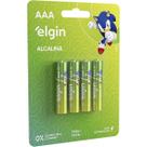 Pilha Alcalina Elgin AAA 1.5v Blister Com 4 Tamanho Palito Pilha Alcalina Elgin AAA 1.5v Blister Com 4 Tamanho Palito