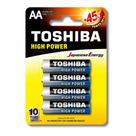 Pilha Alcalina High Power Toshiba AA 1,5V com 4 Pilhas LR6GCP