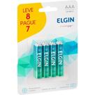 Pilha alcalina palito aaa pague 7 leve 8 elgin blister