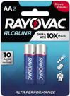 Pilha Alcalina RAYOVAC (AA2) Pequena Cartela com 2Un