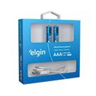 Pilha Alcalina Recarregável AAA Palito USB-C 1.200mAh c/ 2 unidades + Cabo Elgin - ELE000000082428