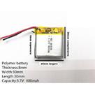 Pilha Bateria 803030 2 Fios 3,7v 800mah 8mmx30mmx30mm