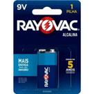 Pilha Bateria Rayovac Alcalina 9V Alta Performance Longa Duração 1un