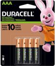 Pilha Duracell Recarregável 4 AAA 900 mAh 1,2V