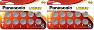 Pilha moeda de lítio Panasonic CR2032 3V, pacote com 20