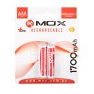 Pilha Mox 1700 - AAA - 1700MAH - 2 Unidades - Recarregavel