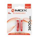 Pilha Mox MOB2AAA36 - AAA - 3600MAH - 2 Unidades - Recarregavel