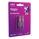 Pilha Palito Recarregável Aaa 1000 Mah Com 2 Unidades - Elgin