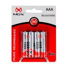 Pilha Palito Recarregavel AAA 1000 mah Kit 04 Uni Controle Teclado Mouse Sem Fio