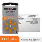 Pilha Rayovac 13 Mais Barata Kit com 60 Bateria Auditiva PR48 Com 10 Cartelas
