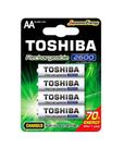 Pilha Recarregável AA 1,2V 2600mAh Cartela Com 4 Unid TOSHIBA
