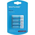 Pilha Recarregável AA 2500MAH PACK com 4 Multilaser CB052
