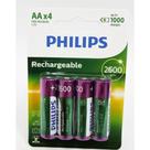 Pilha Recarregável AA com 4 2600MAH R6B4AZ60/97-Philips