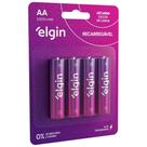 Pilha Recarregável AA Elgin 82175 Kit 4 Unidades 1,2V Alta Durabilidade para Controle, Brinquedos e Eletrônicos Elgin