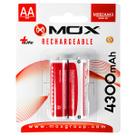 Pilha Recarregavel AA Mox MOB2AA43 de 4.300 Mah 1.2V - 2 Unidades