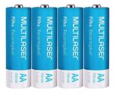 Pilha Recarregavel AA Multilaser 2500 mah 4 Uni Controle Teclado Mouse Microfone Sem fio