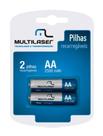 Pilha Recarregável AA Multilaser CB053 - 2500 mAh - com 2 unidades