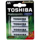 Pilha Recarregável AA Toshiba 2600MAH TNH Cartela Com 4 Unidade