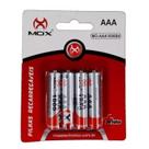 Pilha Recarregável AAA 1000 mAh kit 4 unidades Mox Bateria Pilha Recarregável AAA 1000 mAh kit 4 unidades Mox Bateria