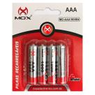 Pilha Recarregável Aaa 1000mah Cartela C/ 4 Pilhas Mox MO-AAA1000 B4