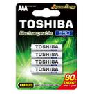 Pilha Recarregável AAA 950mAh Toshiba 4 Unidades