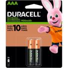 Pilha Recarregável AAA Duracell DX2400 - 900mAh - com 2 unidades