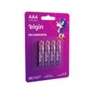 Pilha Recarregavel AAA Palito 1000 mAh Blister com 4 Elgin Pilha Recarregavel AAA Palito 1000 mAh Blister com 4 Elgin