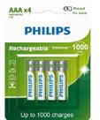 Pilha Recarregavel AAA Philips 1000mah c/ 04 Unid Pilha Recarregavel AAA Philips 1000mah c/ 04 Unid