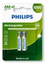 Pilha Recarregável AAA Philips 1000mah HR03 Micro 1.2v com 2 Unidades