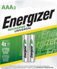 Pilha Recarregável Energizer Palito Aaa- C/2 Pilhas